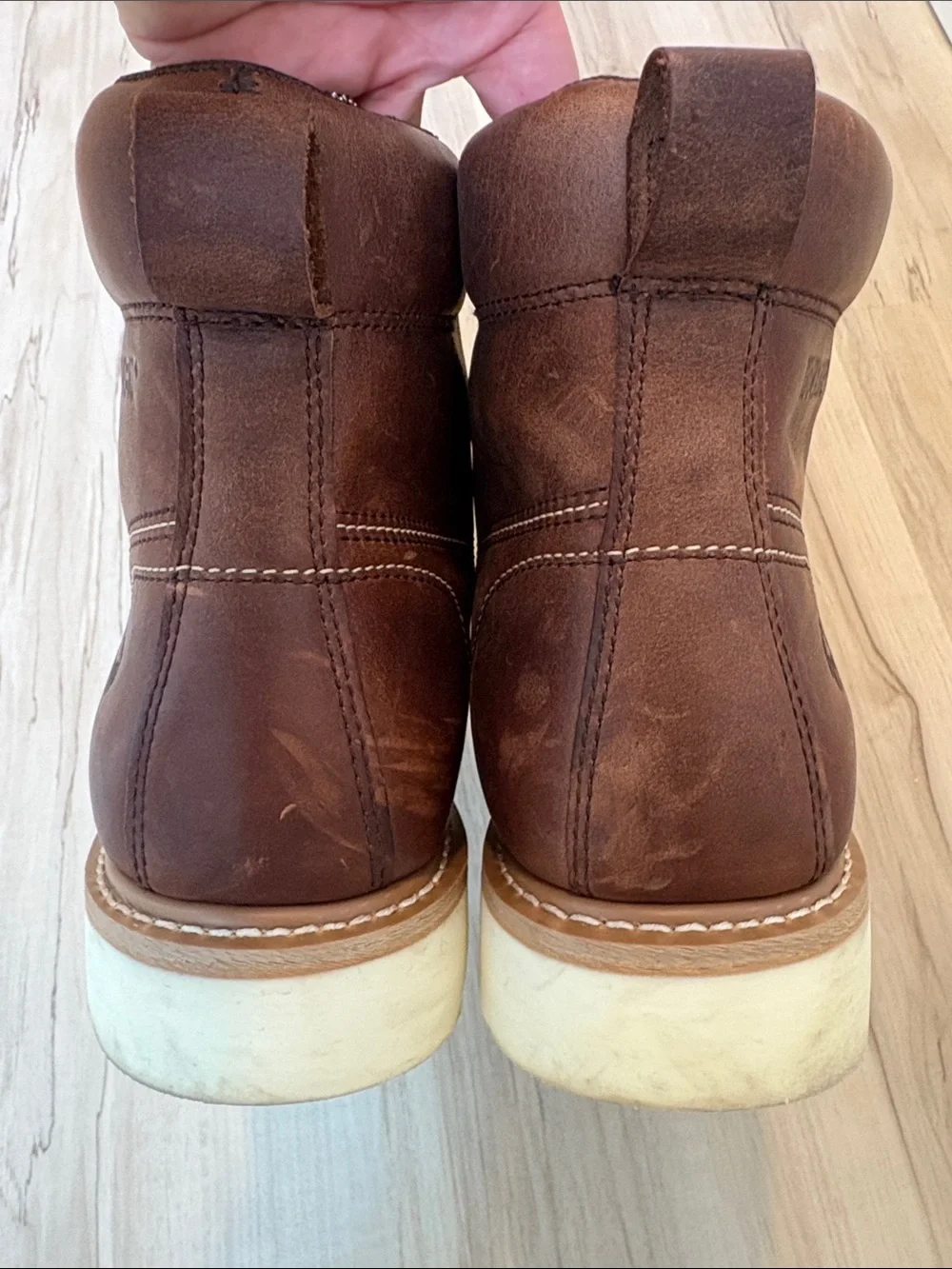 Wolverine Brown Leather Moc Toe Waterproof Work Boots